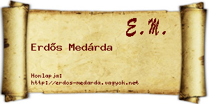 Erdős Medárda névjegykártya